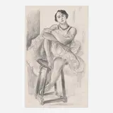 Henri Matisse, Danseuse au tabouret (from the Dix danseuses series), 1927, lithograph on Arches