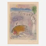 Marc Chagall, La ruse de Dorcon (from the Daphnis et Chloé portfolio), 1961, lithograph in colors on Arches
