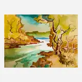 Milford Zornes, El Rio, 2001, watercolor on paper