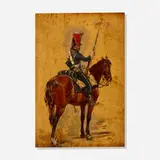 Jean-Louis-Ernest Meissonier, Untitled (On Horseback), oil on panel