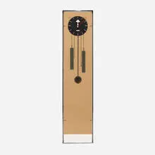 George Nelson & Associates, Grandfather clock, c. 1970, chrome-plated steel, acrylic