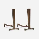 Eva Lisa Saarien Swanson, (Pipsan), Andirons, c. 1947, bronze, iron