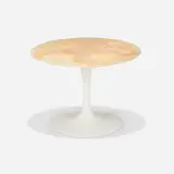 Eero Saarinen, Custom Tulip occasional table, lacquered aluminum, Honey onyx