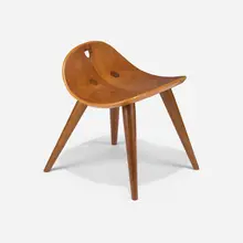 Edward Wormley, Heart stool, c. 1955, walnut