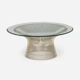 Warren Platner, Coffee table, chrome-plated steel, glass
