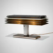 Walter von Nessen, Rare table lamp, c. 1935, Bakelite, aluminum