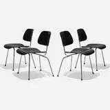 Charles and Ray Eames, DCMs, set of four, 1946, lacquered ash plywood, chrome-plated steel, rubber