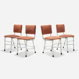 Warren McArthur, Chairs, set of four, c. 1950, aluminum, suede upholstery, rubber