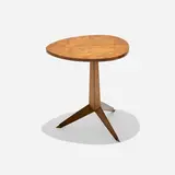 John Widdicomb, Occasional table, model 3399-2, 1957 / 1958, walnut burl, walnut, brass