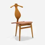 Hans J. Wegner, Valet chair, teak, brass, leather
