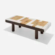 Roger Capron, Coffee table, c. 1960, glazed stoneware, stained beech