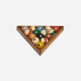 Antique, Billiard balls set, wood, painted resin