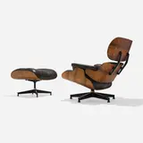 Charles and Ray Eames, 670 lounge chair and 671 ottoman, rosewood, leather upholstery, enameled and brushed aluminum