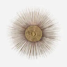 attribution C. Jeré, Sunburst wall sculpture, c. 1975, brass and copper-plated steel