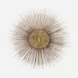 attribution C. Jeré, Sunburst wall sculpture, c. 1975, brass and copper-plated steel