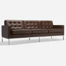 Florence Knoll, Sofa, 1954 / 2009, upholstery, chrome-plated steel