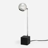 Michael Lax, Lytegem table lamp, 1965, chrome-plated metal, wood