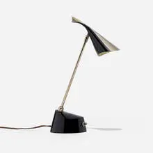 Richard Barr, Table lamp, model D750, c. 1965, enameled and chrome-plated brass