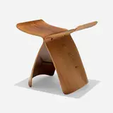 Sori Yanagi, Butterfly stool, 1954, rosewood plywood, brass, upholstery