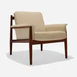 Grete Jalk, Armchair, 1960, upholstery, teak