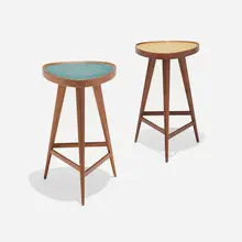 Edward Wormley, Occasional tables, set of two, c. 1960, mahogany, glass tiles