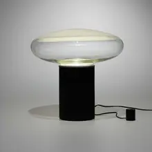 Roberto Pamio, Gill table lamp, 1962, enameled steel, blown glass