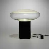 Roberto Pamio, Gill table lamp, 1962, enameled steel, blown glass