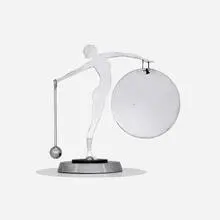 Art Déco, Table gong, c. 1930, chrome-plated metal