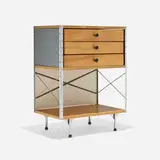 Charles and Ray Eames, ESU 270-N, birch plywood, chrome-plated steel, lacquered Masonite, zinc-plated steel, lacquered aluminum