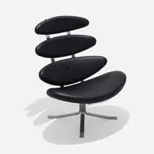Corona chair by Poul Volther, leather, stainless steel, sold Aug 2026