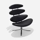 Poul Volther, Corona chair, leather, stainless steel