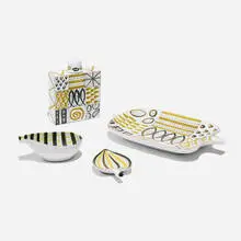 Stig Lindberg, Collection of tableware, c. 1965, glazed stoneware