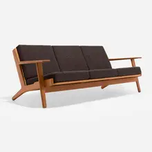Hans J. Wegner, Sofa, model GE 290/3, 1953, oak, upholstery