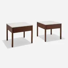 Florence Knoll, Nightstands model 227, pair, 1956, walnut, laminate