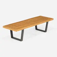 George Nelson & Associates, Slat bench, model 4690, 1946, birch, lacquered wood