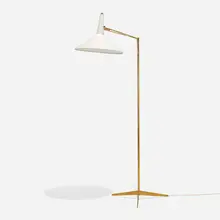 Laurel Lamp Co., Floor lamp, c. 1954, brass, lacquered aluminum