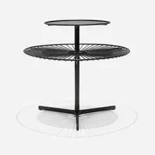 Vladimir Kagan, Capricorn two-tiered occasional table, c. 1958, enameled steel