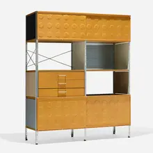 Charles and Ray Eames, ESU 400-N, birch plywood, birch, lacquered Masonite, chrome-plated steel, enameled aluminum