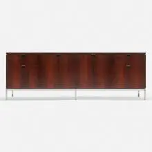 Florence Knoll, Executive Office cabinet, walnut, marble, chrome-plated steel, aluminum