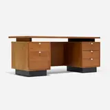 George Nelson, Executive Office Group desk, 1949, walnut, aluminum, painted wood