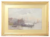 Herbert Marshall, Untitled, View of the Pool of London watercolour