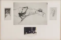 Ernest Pignon-Ernest, Untitled, 'La Mort de la Vierge' etching and colour photograph