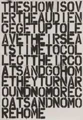 Untitled by Christopher Wool, 'The Show is Over...' offset lithograph 119 x 79cm, sold Jan 2024