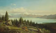 California School, Lake Tahoe, circa 1870, oil on canvas