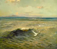 Richard Langtry Partington, Looking across the Golden Gate, 1908, oil on canvas