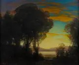 Henry Joseph Breuer, Sunset beyond a lake
