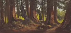 Figures in the redwoods by Frederick von Luerzer, 1905, oil on panel, sold Nov 2010