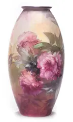 Franz Bischoff, Large ovoid vase with peonies, porcelain