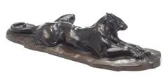 Fawning jaguar by Arthur Putnam, bronze with brown patina, sold Nov 2010