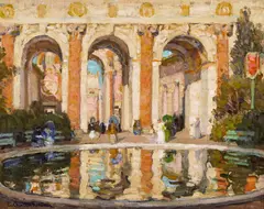 E. Charlton Fortune, The Pool, Palace of Fine Arts, San Francisco (Court of the Four Seasons), circa 1915, oil on canvas